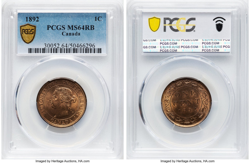 Victoria Cent 1892 MS64 Red and Brown PCGS, London mint, KM7. HID09801242017 © 2...