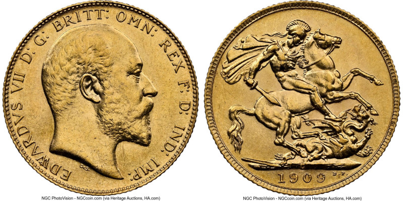 Edward VII gold Specimen Sovereign 1909-C SP61 NGC, Ottawa mint, KM14, Marsh-184...