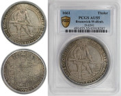 Altdeutsche Münzen und Medaillen, BRAUNSCHWEIG - WOLFENBÜTTEL. August der Jüngere (1635-1666). Taler 1661 HS, Zellerfeld. "Hausknechtstaler". Silber. ...