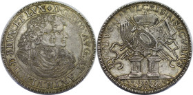 Altdeutsche Münzen und Medaillen, BRAUNSCHWEIG - WOLFENBÜTTEL. Rudolf August und Anton Ulrich. Reichstaler 1693, Goslar. Silber. 28,96 g. Dav. 6395, W...