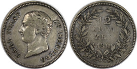 Altdeutsche Münzen und Medaillen, ISENBURG. Carl Friedrich (1806-1815). 12 Kreuzer 1811, Frankfurt am Main. 3,79 g. AKS 3, J. 2. Sehr schön. Min. just...