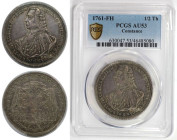 Altdeutsche Münzen und Medaillen, KONSTANZ. Franz Conrad von Rodt (1750-1775). 1/2 Taler 1761 FH. Silber. KM 17. PCGS AU 53