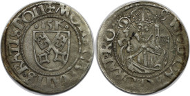 Altdeutsche Münzen und Medaillen, REGENSBURG, STADT. 1/2 Batzen 1515. Schulten 2872. Fast Vorzüglich
