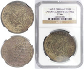 Altdeutsche Münzen und Medaillen, SACHSEN - ALBERTINE. August (1553-1586). Taler 1567 FF. Silber. Dav. 9802. NGC XF 40