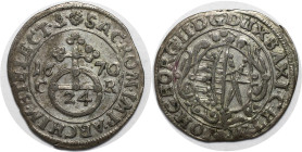 Altdeutsche Münzen und Medaillen, SACHSEN - ALBERTINE. Johann Georg II. (1656-1680). 1/24 Taler (Groschen) 1670 CR. KM 520. Sehr schön+