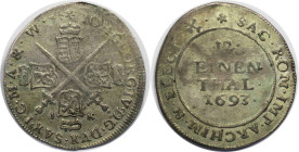 Altdeutsche Münzen und Medaillen, SACHSEN - ALBERTINE. Johann Georg IV. (1691-1694). 1/2 Taler 1693 IK. Silber. KM # 610. Fast Vorzüglich