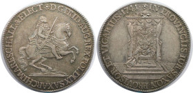 Altdeutsche Münzen und Medaillen, SACHSEN - ALBERTINE. Friedrich August II. (1733-1763.). 1/2 Reichstaler 1741, Dresden. Auf das Vikariat. Silber. Kah...