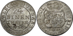 Altdeutsche Münzen und Medaillen, SACHSEN - ALBERTINE. Friedrich August II. (1733-1763). 1/24 Taler 1756 FWoF, Silber. Vorzüglich-stempelglanz. Randfe...