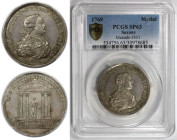 Altdeutsche Münzen und Medaillen, SACHSEN - ALBERTINE. Friedrich August III. (I.), (1763-1806-1827). Medaille 1769. Silber. 33 mm. Mers-1931. PCGS SP ...