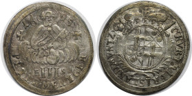 Altdeutsche Münzen und Medaillen, TRIER. Johann Hugo von Orsbeck (1676-1711). III Petermenger 1695 FS. Silber. KM 33. Sehr schön+