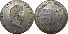 Altdeutsche Münzen und Medaillen, WESTFALEN. Hieronymus Napoleon (1807-1813). 2/3 Taler nach Leipziger Fuß 1811, Clausthal, Münzbesuch und Ausbeute. S...