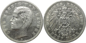 Deutsche Münzen und Medaillen ab 1871, REICHSSILBERMÜNZEN, Bayern, Otto (1886-1913). 5 Mark 1907 D. Silber. Jaeger 46. Sehr schön