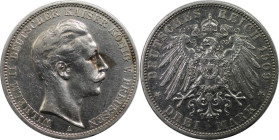 Deutsche Münzen und Medaillen ab 1871, REICHSSILBERMÜNZEN, Preußen, Wilhelm II. (1888-1918). 3 Mark 1909 A, Silber. Jaeger 103. Vorzüglich
