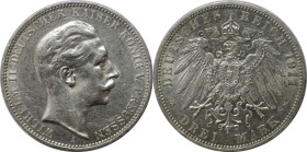Deutsche Münzen und Medaillen ab 1871, REICHSSILBERMÜNZEN, Preußen, Wilhelm II. (1888-1918). 3 Mark 1911 A, Silber. Jaeger 103. Vorzüglich