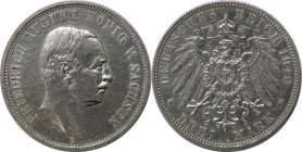 Deutsche Münzen und Medaillen ab 1871, REICHSSILBERMÜNZEN, Sachsen, Friedrich August III. (1904-1918). 3 Mark 1910 E, Silber. Jaeger 135. Vorzüglich-s...