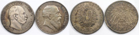 Deutsche Münzen und Medaillen ab 1871, LOTS UND SAMMLUNGEN. REICHSSILBERMÜNZEN. Preußen, Wilhelm I. (1861-1888), 5 Mark 1874 A, Jaeger 97A. Baden, Fri...