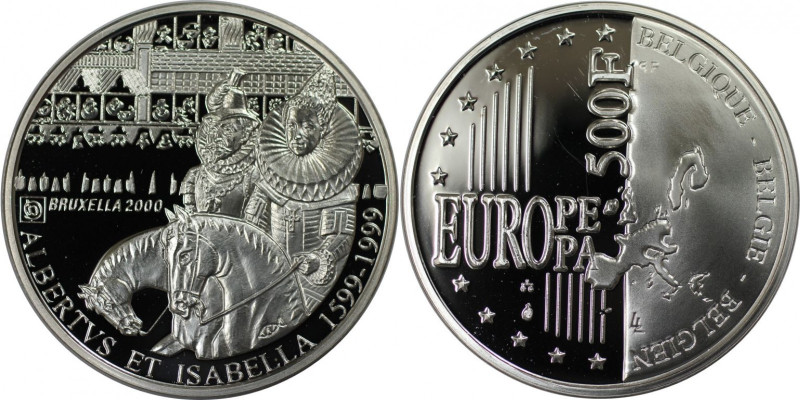 Europäische Münzen und Medaillen, Belgien / Belgium. Albert und Isabella. 500 Fr...