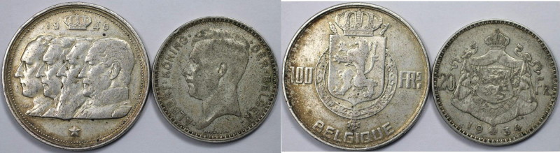 Europäische Münzen und Medaillen, Belgien / Belgium, Lots und Sammlungen. 20 Fra...