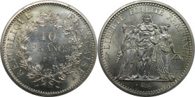 Europäische Münzen und Medaillen, Frankreich / France. Herkulesgruppe. 10 Francs 1971. 25,0 g. 0.900 Silber. 0.72 OZ. KM 932. Fast Stempelglanz. Kl.Kr...