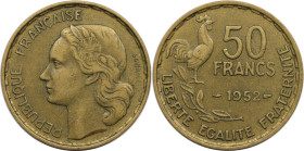 Europäische Münzen und Medaillen, Frankreich / France. 50 Francs 1952. Aluminium-Bronze. KM 918.1. Vorzüglich