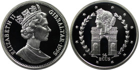 Europäische Münzen und Medaillen, Gibraltar. Napoleon und Arc the Triomph. 14 Ecus 1995. 10,0 g. 0.925 Silber. 0.3 OZ. KM 495. Polierte Platte