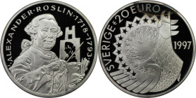 Europäische Münzen und Medaillen, Schweden / Sweden. ALEXANDER ROSLIN. Medaille "20 Euro" 1997. Silber. Polierte Platte