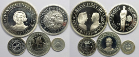 Europäische Münzen und Medaillen, Spanien / Spain, Lots und Sammlungen. "500 Jahre Entdeckung Amerikas". 2000/1000/500/200/100 Pesetas 1989. KM 838, 8...