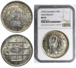 Europäische Münzen und Medaillen, Tschechoslowakei / Czechoslovakia. Massaker in Lidice. Silbermedaille 10 Dukaten ND (1972). MCH CSSRM-06. NGC MS 65...