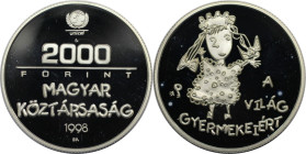 Europäische Münzen und Medaillen, Ungarn / Hungary. 50 Jahre Kinderhilfswerk der Vereinten Nationen (UNICEF). 2000 Forint 1998. 31,46 g. 0.925 Silber....