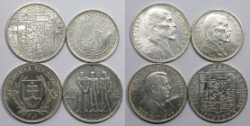 Europäische Münzen und Medaillen, Lots und Sammlungen. Tschechoslowakei / Czechoslovakia. 10 Kronen 1928, 20 Kronen 1933, 20 Kronen 1937, KM 12, 17, 1...