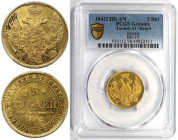Russische Münzen und Medaillen, Nikolaus I. (1826-1855). 5 Rubel 1842 SPB ACh, St. Petersburg. Gold. 6,57 g. Bitkin 19, KM C175.1. PCGS Genuine Tooled...