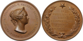 Russische Münzen und Medaillen, Nikolaus I. (1826-1855). Bronzemedaille 1854, A. Facius. Auf das 50-jährige Jubiläum des segensreichen Wirkens seiner ...