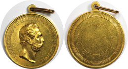 Russische Münzen und Medaillen, Alexander II. (1854-1881). Goldene Verdienstmedaille. Unsigniert. Fleißprämie für Kaufleute, Arbeiter und Bauern, die ...