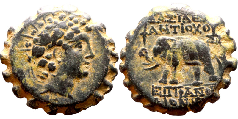 Antiochos VI Dionysos (Seleukid King: 144-142 BC). AE bronze. Obv.: radiate and ...