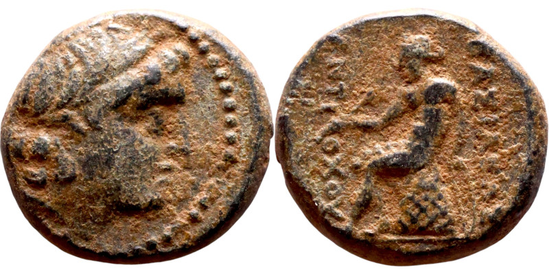 Antiochos III The Great (Seleukid King: 223-187 BC). AE bronze. Obv.: Laureate h...
