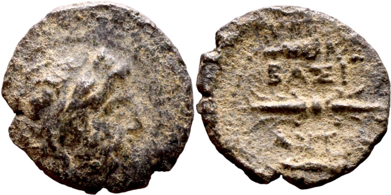 Uncertain Ruler (Seleukid Kings: III-I BC). AE bronze. Obv.: Bust of Zeus right....