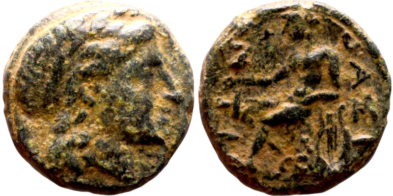 Antiochos III The Great (Seleukid King: 223-187 BC). AE bronze. Obv.: Laureate h...