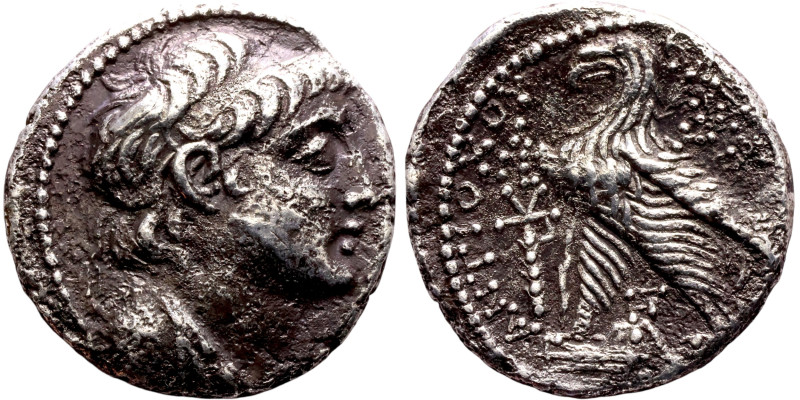 Antiochos VII Sidetes (Seleukid King: 138-129 BC ) Silver Tetradrachm. Obv.: Bus...