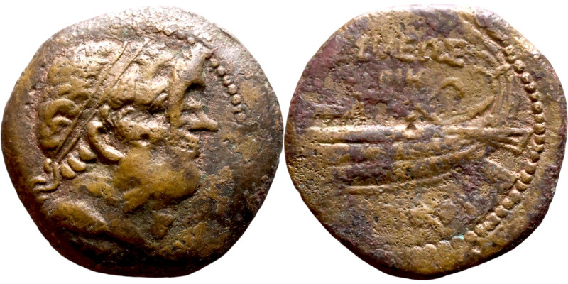 Antiochos III The Great (Seleukid King: 223-187 BC). AE bronze. Obv.: Diademed h...