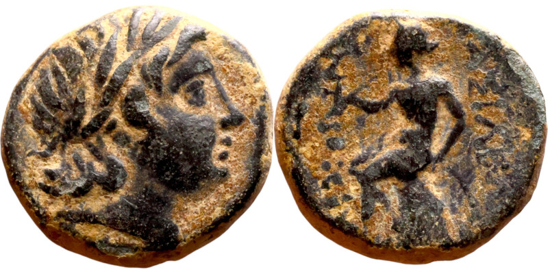 Antiochos III The Great (Seleukid King: 223-187 BC). AE bronze. Obv.: Laureate h...