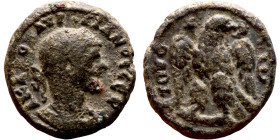 Aurelian (270-275) bronzecoin. Obverse: Bust of emperor. Reverse: Standing Eagle

21mm 8.88g