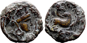 Syria: Antioch ( I century BC), bronze. Obverse: Bust of Tyche Reverse: leaping ram

19mm 5.60g