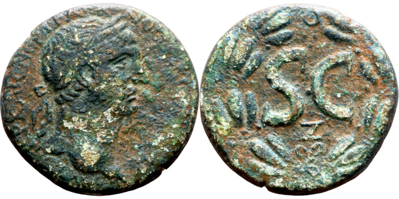 Trajan (98 – 117) Syria, Antioch. Obverse: Bust of Emperor. Reverse: Large S C
...