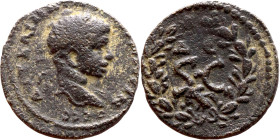 Elagabalus (218-222) Syria: Antioch, bronze. Obverse: Bust of Emperor. Reverse: Large S C

19mm 5.48g