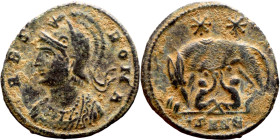 Constantinus I. (306-337 AD). Follis Obv: VRBS ROMA. helmeted bust of Constantinus I. left. Rev: Romulus and Remus

17mm 2.15g