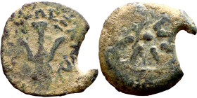 Uncertain ruler (Seleukid kings: III – I BC_ Bronze. Obverse: Seleukid Anchor. Reverse: Star

15mm 1.64g