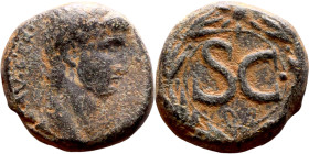 Nero (54-68) Syria, Antioch. Obverse: Bust of Emperor. Reverse: Large S C

18mm 7.92g
