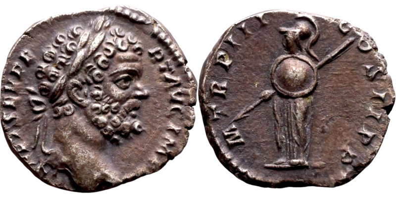 Septimus Severus (193-211) Denarius .Obverse: Bust of emperor. Reverse: Standing...
