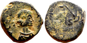 Anastasius 491-518. Nummus. Obverse: DN ANASTASIVS PP AVG. Diademed bust. Obverse: Monogram

11mm 1.41g