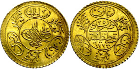 Ottoman Empire (XIV-XX century) Golden Coin. Obverse: Arabic inscription. Reverse: Arabic inscription

21mm 1.81g